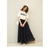 SYVENT Women's Chiffon Maxi Skirt Spring Summer Elastic Waist Lined