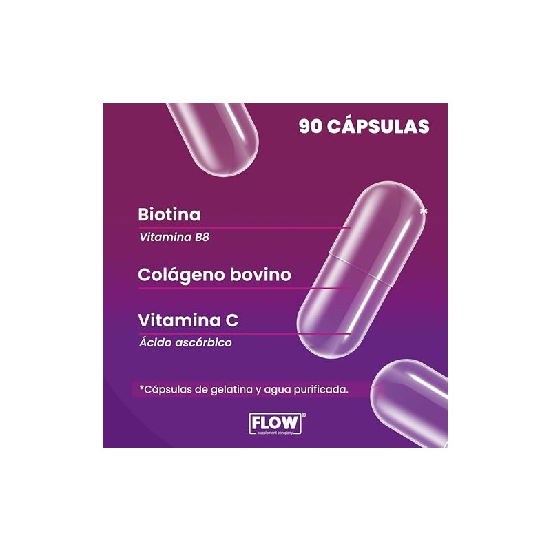 Biotina + Colágeno + Vitamina C - 90 Cápsulas de