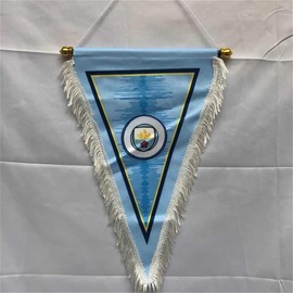 Football Club Pennant Flag Hanging Outdoor Or Indoor for Bedroom/Club/Bar/Event/Fan Merchandise Soccer (Man City)