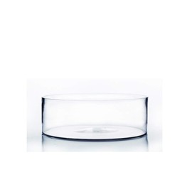 WGV Cylinder Vase Bulk, Open Width 8", Height 4", Clear Flat Pan Style Container, Planter Terrarium, Floral Centerpiece for Wedding Party Event, Home Office Decor, 6 Pieces