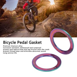 BuyWeek Bicycle Pedals Washers, Pack of 2 Waterproof Extended Bicycle Pedal Washers Titanium Alloy Extended Bicycle Pedals Washers (Colourful)