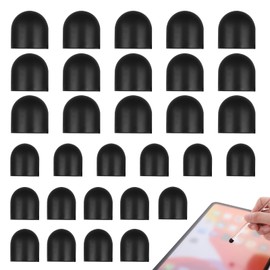 30 PCS Stylus Tips Replacement Tips Only, Black Surface Pen Tips Soft Rubber Tips Universal Stylus No Scratches Stylus Tips Rubber Tips for Stylus Pen Touch Screen Pen (15 Pair, 0.2'' & 0.28'')