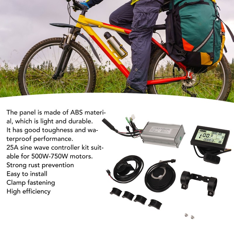 Electric Bike Conversion Kit 25A Sine Wave Controller LCD3U Panel