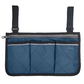 Secure Wheelchair Storage Bag Mobility Aid Wheelchair Accessories Bag, Armrest Hanging Handle Holder Storage Bag, for Wheelchairs, Strollers (Navy Blue)