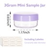 3 Gram Containers With Lids, Tiny Sample Jars for Cosmetics,