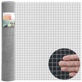 Gardeal 16in x 50ft 19 Gauge 1/2 Inch Hardware Cloth - Double Hot-Dipped Galvanized After Welding Steel Mesh - Duty Rust Proof Fencing for Gardens, Chicken Coops & Poultry Animal Netting Cage Screen