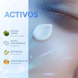 MIST JEWEL Crema TENS-UP Facial con Postbióticos marinos, Ácido Hialurónico, Caviar Verde y Q10 | Crema tensora efecto lifting e hidratante de cuidado