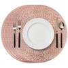 Komforbaa 4 Pcs Round Placemats,Vinyl Metallic Hollow Placemat,Rose Gold