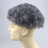 Salt and Pepper Afro Toupee for Men Human Hair Replacement