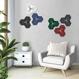 AULIGET 3 Flower Vintage Hexagon Tile Peel and Stick Backsplash, 6"x7" Self Adhesive Wall Tiles (Mixed Style2)