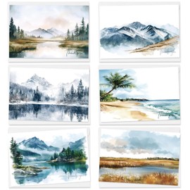 GRADESIN 24 Pack Thank You Cards with Envelopes and Stickers Bulk, 4×6 Inches Watercolor Nature Forest Appreciation Card for Birthday, Business, Wedding, Baby Shower, 6 Designs