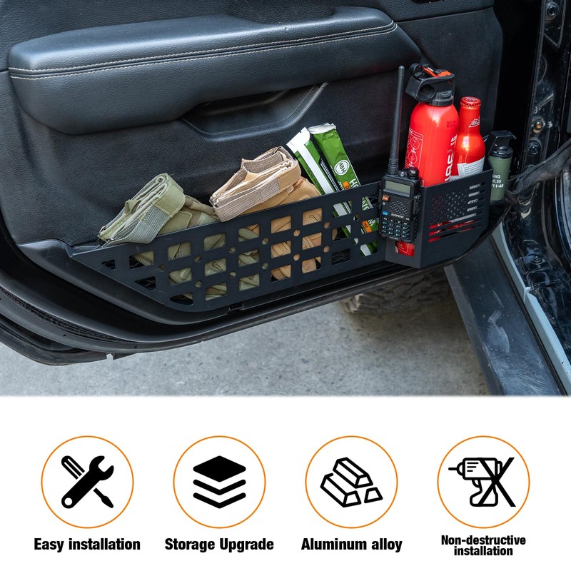 Metal Front Door Storage Box Pockets Door Side Insert Organizer