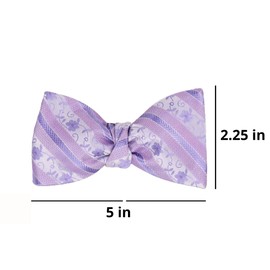 tiemart Men's Self-Tie Bow Tie (Freesia Anna Floral Stripe)