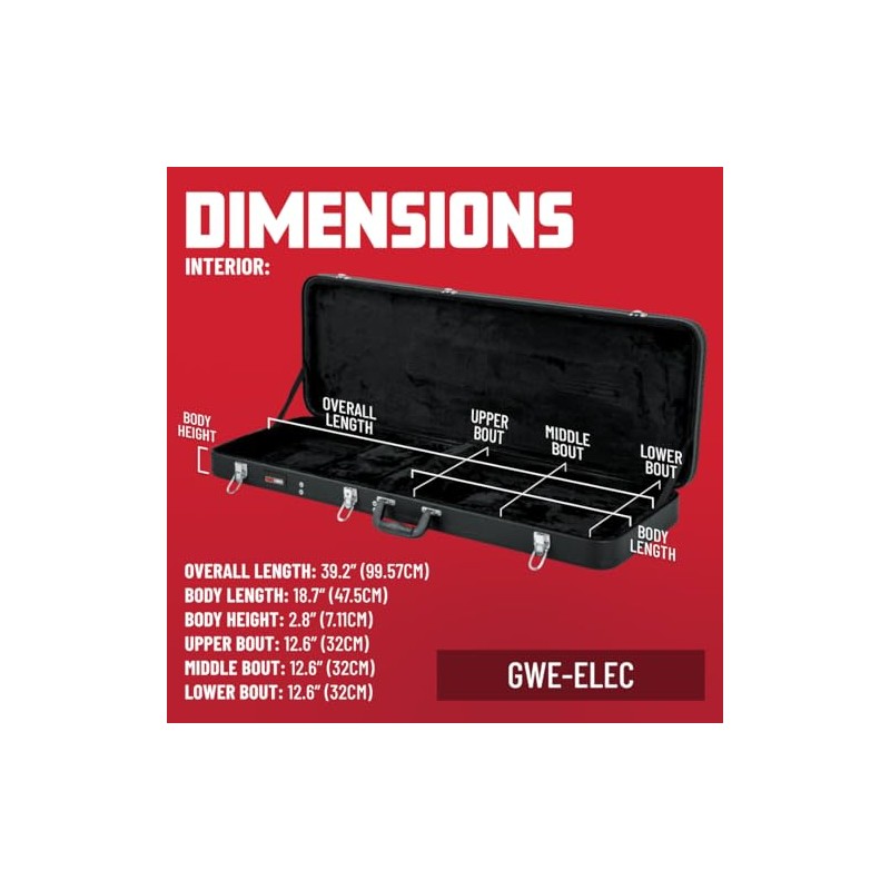 Estuche Gator color negro para guitarra eléctrica GWE-ELEC