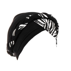 YEHUDAF LEE Women's Turban Braid Headwear Headscarves Chemo Cap Pre-Tied Beanie Hat Head Wrap Sleep Hat, 25