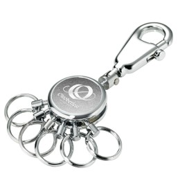 TROIKA OKTOBERFEST Keyring with Carabiner Hook Patent Metal Accessories Oktoberfest the Oktoberfest Key Ring with 6 Interchangeable Rings Chrome-Plated Metal Original, silver colours, 9 x 5,8 x 1 cm