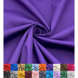 EOVEA - Cotton Polyester Fabric by The Yard – 60" Wide Broadcloth Fabric, Soft, Lightweight & Breathable Material for Lining, Curtains, Bedding, Skirts, Sewing Projects (Purple, 1 Yard)