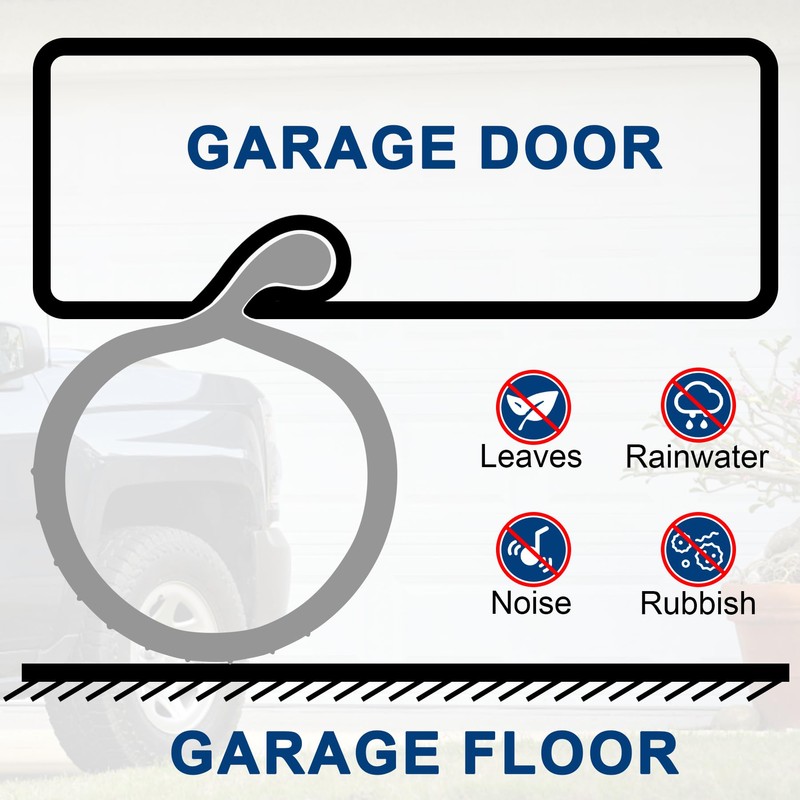 16.5 FT Garage Door Bottom Seal Rubber 0.19" P Bulb