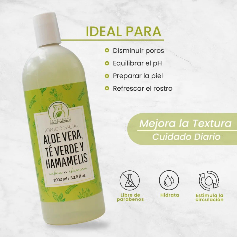 Productos Mart Mexico Tónico Facial Aloe Vera Hamamelis Verde