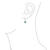 Irradiance Green Created Opal Summer Fun Sunburst Dangle Drop Earrings