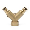KATSU 2 Way Brass Garden Hose Splitter Y Valve Double