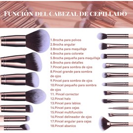 Brochas de Maquillaje Profesional 25 Piezas kit,Con 1 Soporte Para Brochas De Maquillaje,5 Puff Set Y 18 Piezas Brochas,Set de brochas cosméticas multifunction,Regalos de Navidad(Rosa)
