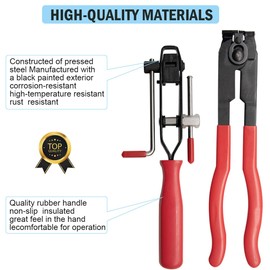 ZYLJHZ CV Boot Banding Tool - ATV CV Joint Axle Boot Clamp Pliers Tool, CV Axle Boot Clamp Kit With 10psc Crimp Bands - Ear Type Extension For Most Cars
