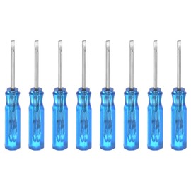HARFINGTON 8Pcs SL1.5 Mini Slotted Screwdriver 1.5mm Magnetic Flat Head 45mm Length for Small Appliances Repairs, Blue