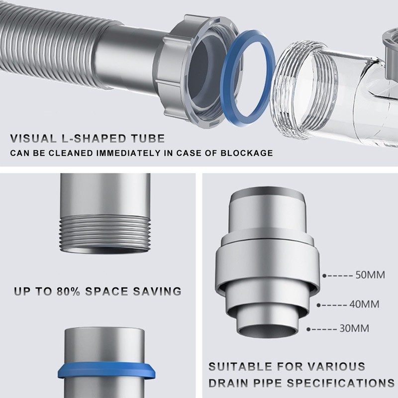 QruiLanTu Single Bowl Kitchen Sink Drain Kit Space Saving Sink
