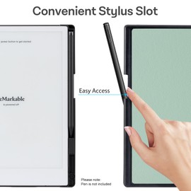 CoBak Case for Remarkable 2 Tablet - Lightweight and Hard Back Shell Protective Book Folio Cover with Built-in Pen Holder - Only for 10.3" 2020 Released, Agave Green