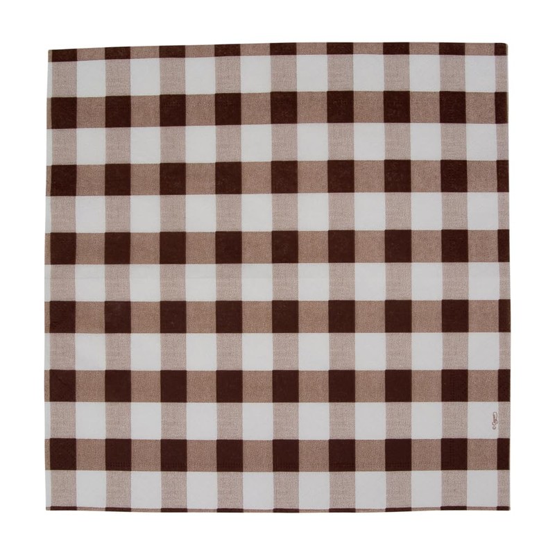 Gingham Paper Cocktail Napkins in Chocolate - 20 Per Package
