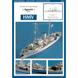 HMV 3264 Cardboard Model Corvette HMCS Agassiz Flower Class