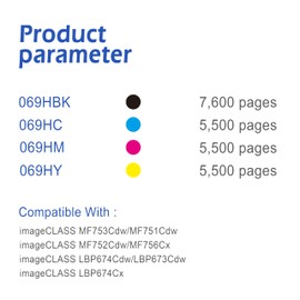 EASYPRINT 069H 069 Toner Cartridge (Magenta) Replacement Compatible for Canon 069H for imageCLASS MF753Cdw MF751Cdw LBP674Cdw Printers, (1-Magenta Pack)
