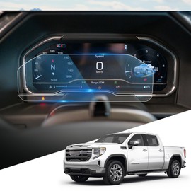 WEIPIN For 2022-2025 Sierra 1500& 2024-2025 Sierra 2500HD 3500HD Screen Protector 12.3 Inch Glossy Tempered Glass Dashboard *1 Accessories 9H Hardness Glass - No More Scratch&Fingerprint