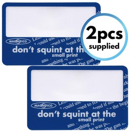 Magnifico Credit Card-size Mobile Magnifier (pack of 2) - pocket magnifying lens - Don't Squint At The Small Print