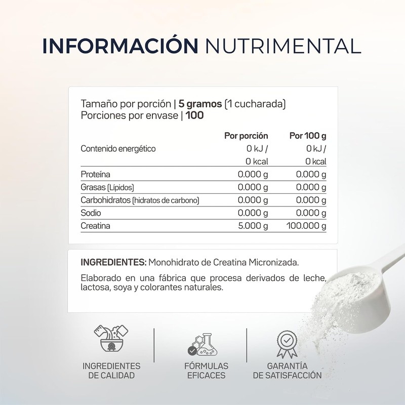 Primetech Nutrition Creatina Monohidratada Micronizada en Polvo 500 gr