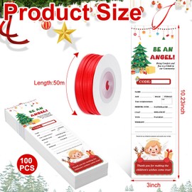 Gersoniel 100 Pcs 3 x 10 in Christmas Angel Tags for Church or Organization Giving Tree Holiday Wish Tags for Christmas Church Wishes Labels Community Welfare Crafts