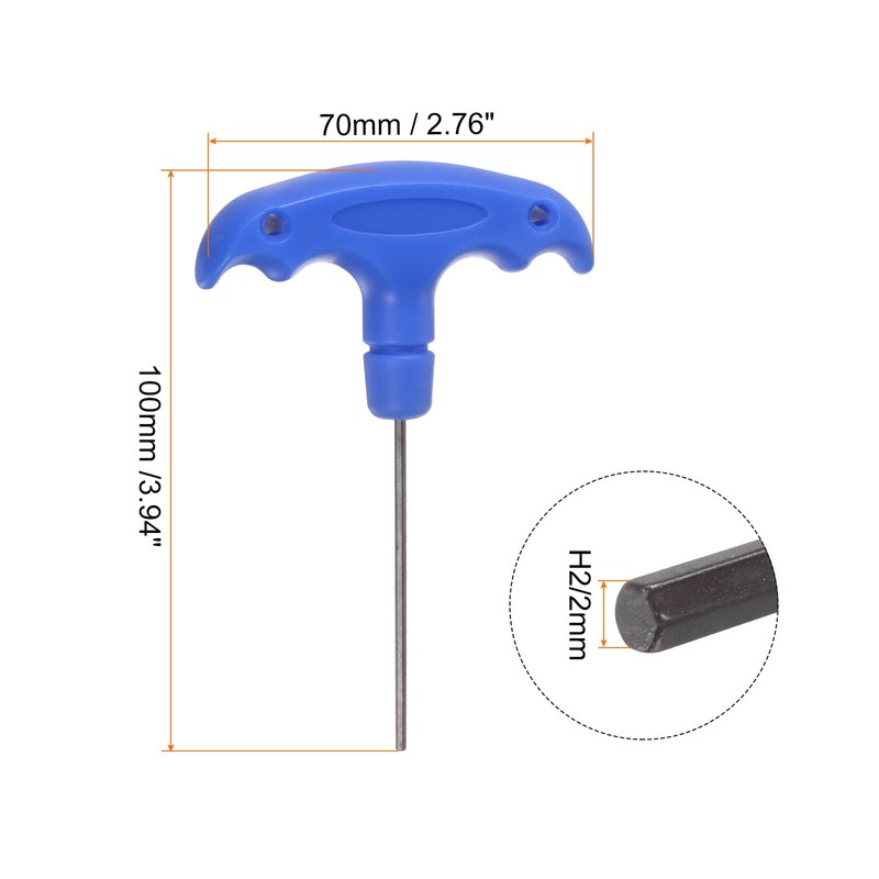 QUARKZMAN H2 T-Handle Hexagonal Key Wrench 2 mm S2 Steel