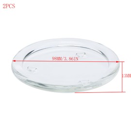 Mewutal 2PCS Clear Glass Candle Holder Candle Plates 75mm/3" Dia Candlestick Holders for Party Dinner Wedding Lighting