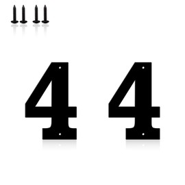 4 Inch Metal House Numbers, House Address Letters and Numbers for Outside Signs, Metal Letters Door Numbers Signage Street Address Plaque for Garden Door Mailbox Decor (2-Pack of 4)