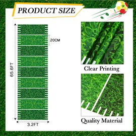 Remagr Football Party Supplies 32 ft x 2 ft Green Football Field Tablecloth for Game Day Party Decorations
