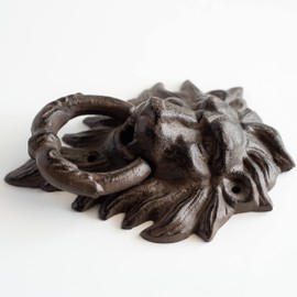 Cast Iron Lion Head Front Door Knocker Rustic Home Decor