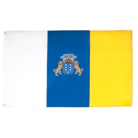 AZ FLAG - Canary Islands Flag - 2x3 Ft - 100D Polyester Spanish Region Of Canarias Banner with Two Metal Grommets - Fade Resistant - Vivid Colors - 2' x 3' Feet - 90x60 Cm