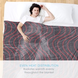 Pure Enrichment PureRelief Deluxe Heated Blanket - 10 Heat Settings, Super Soft Micromink Velvet Fabric, LCD Controller, Auto Shut-Off Timer, Machine Washable - Full Size Electric Blanket