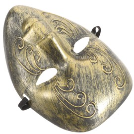 Kichvoe Masquerade Mask Party Full Face Mask Vintage Venetian Greek Roman Party Mardi Gras Masks Comedy Mask for Masquerade Party Golden