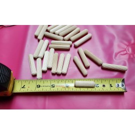Unbranded --- 300 -- WOOD WOODEN FLUTED DOWEL PINS 3/8" X 1-3/8"