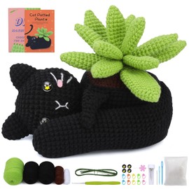 WONVOC Crochet Kit for Beginners, Beginner Crochet Kit for Adults, with Step-by-Step Video Tutorial and Instructions, Complete Crochet Supplies, Crochet Yarn, Crochet Hook, Stitch Markers