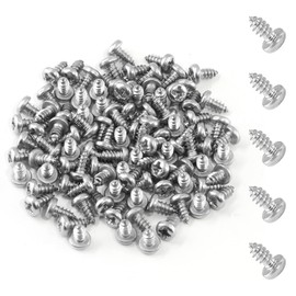 Qjaiune 100 tornillos de chapa de cabeza plana #4 x 1/4 pulgadas, tornillos de acero inoxidable 18-8 tornillos Phillips de rosca completa, tornillos autorroscantes para madera de yeso plástico, tornillos de madera de 1/4 pulgadas