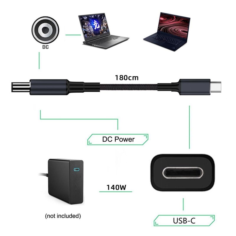 chenyang USB C to DC 5.5x2.1mm 20V Power 65W 100W