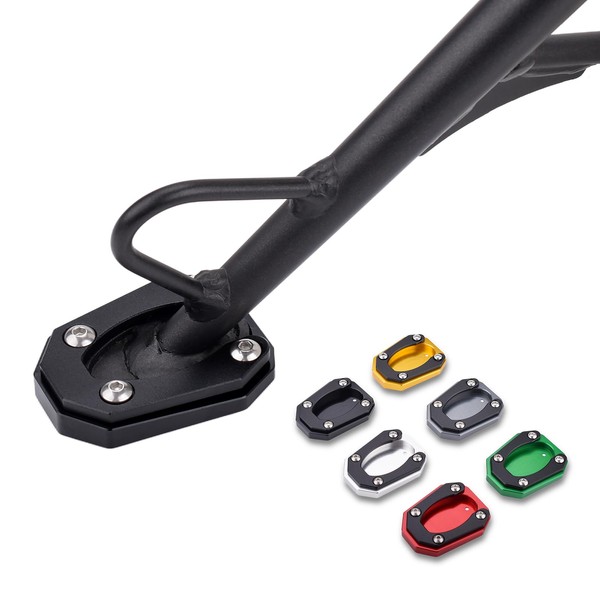 LEDISHUN Motorcycle Kickstand Pad Side Stand Foot Extension Enlarger Plate
